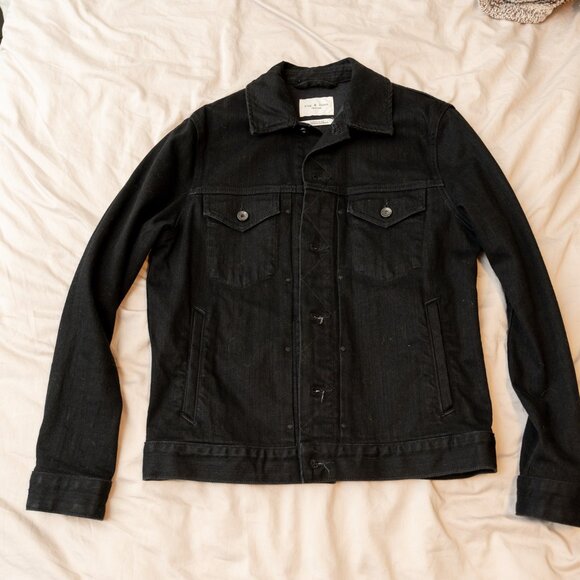 Rag And Bone Definitive Jean Jacket in Black XS - Picture 1 of 6